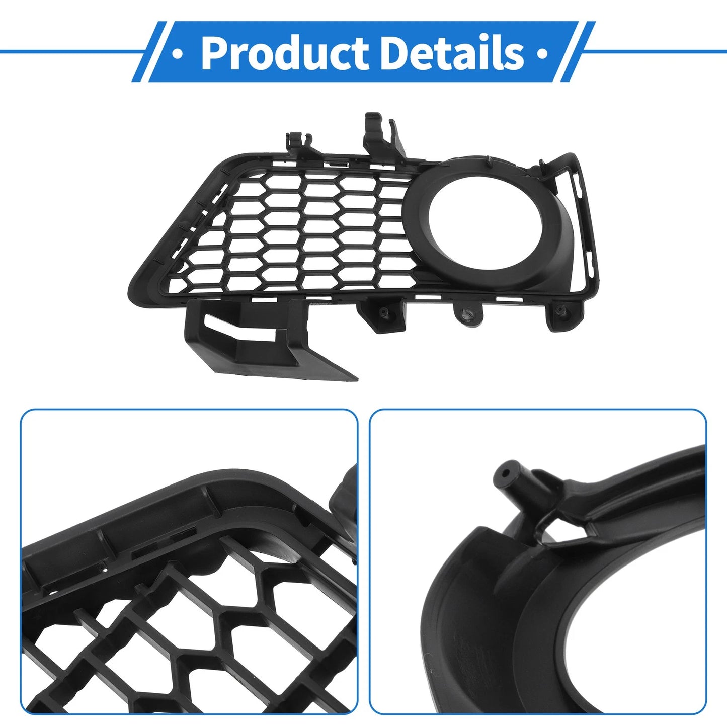 Front Left Fog Light Grill for BMW 3 Series (2012-2018) - 1 Pc Black