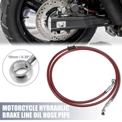 55.12" 10mm Motorcycle Hydraulic Brake Line Stainless Steel Red