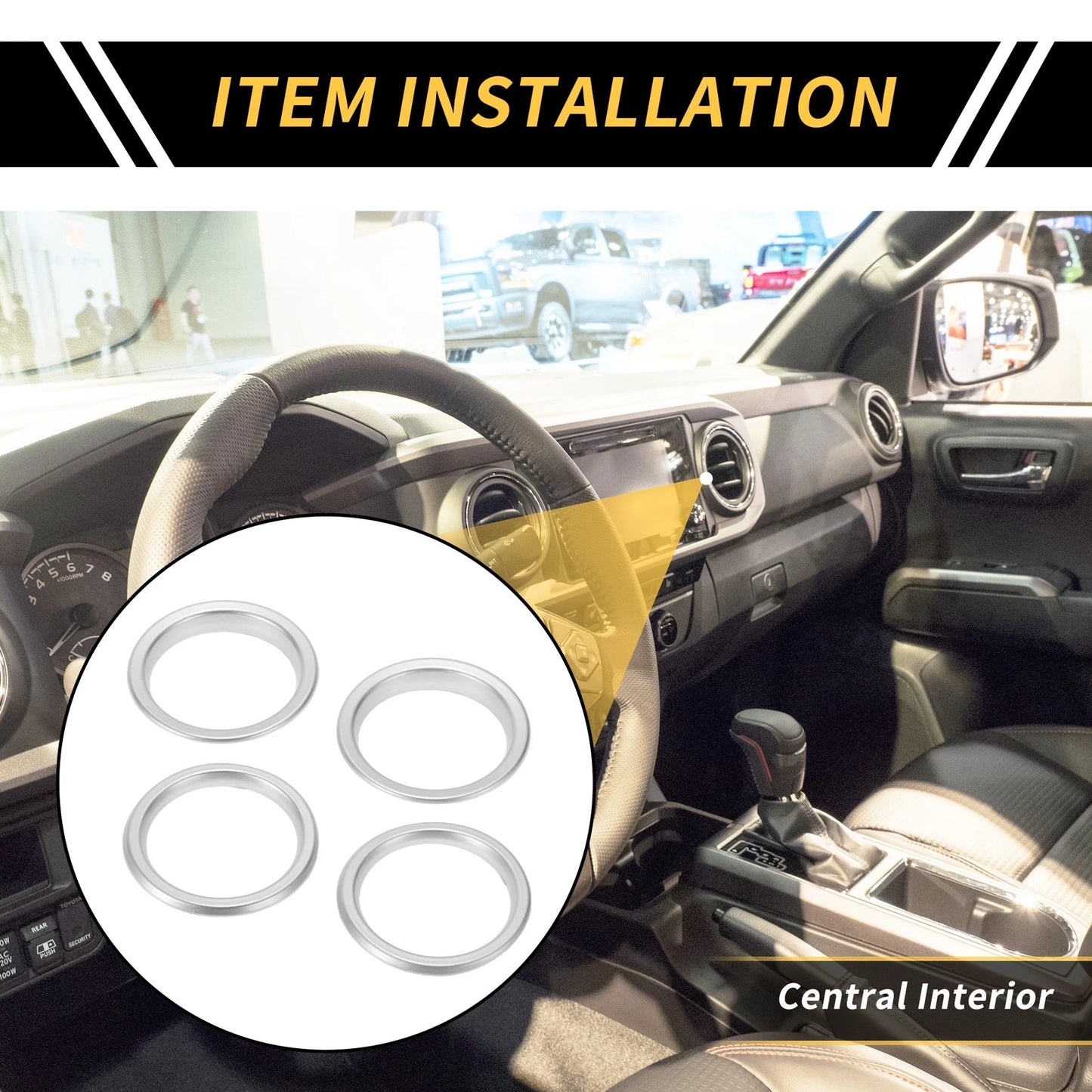 AC Vent Dashboard Decor Rings for Jeep Wrangler JL JLU (2018-2020) - 4 Pcs