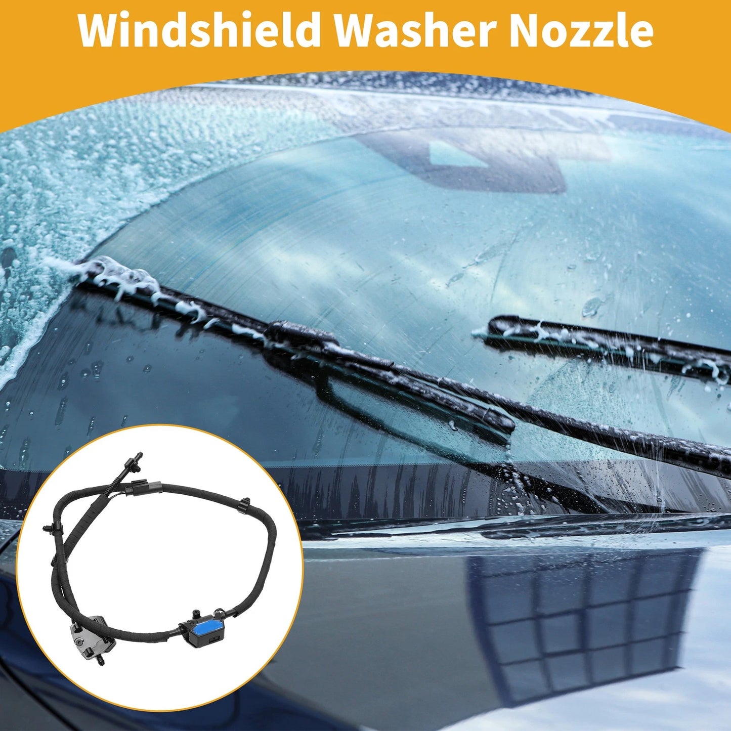 Front Windshield Washer Nozzle BMW 430i/435i 2014-2019 Black 1 Pc (2014-2019)
