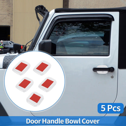 5 Pcs Door Bowl Cover Trim for Jeep Wrangler JL (2018-2022) ABS White