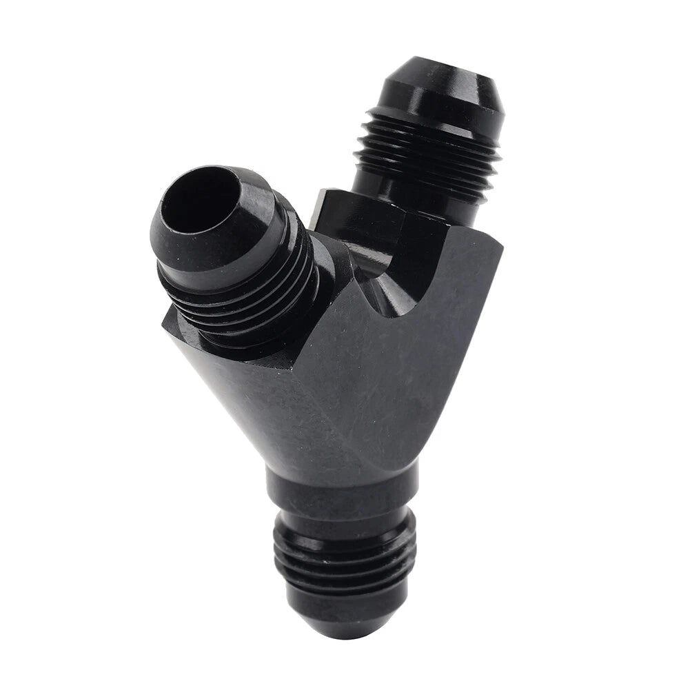 6AN AN6 Black Fuel Block Flare Union Fitting Adapter for Car