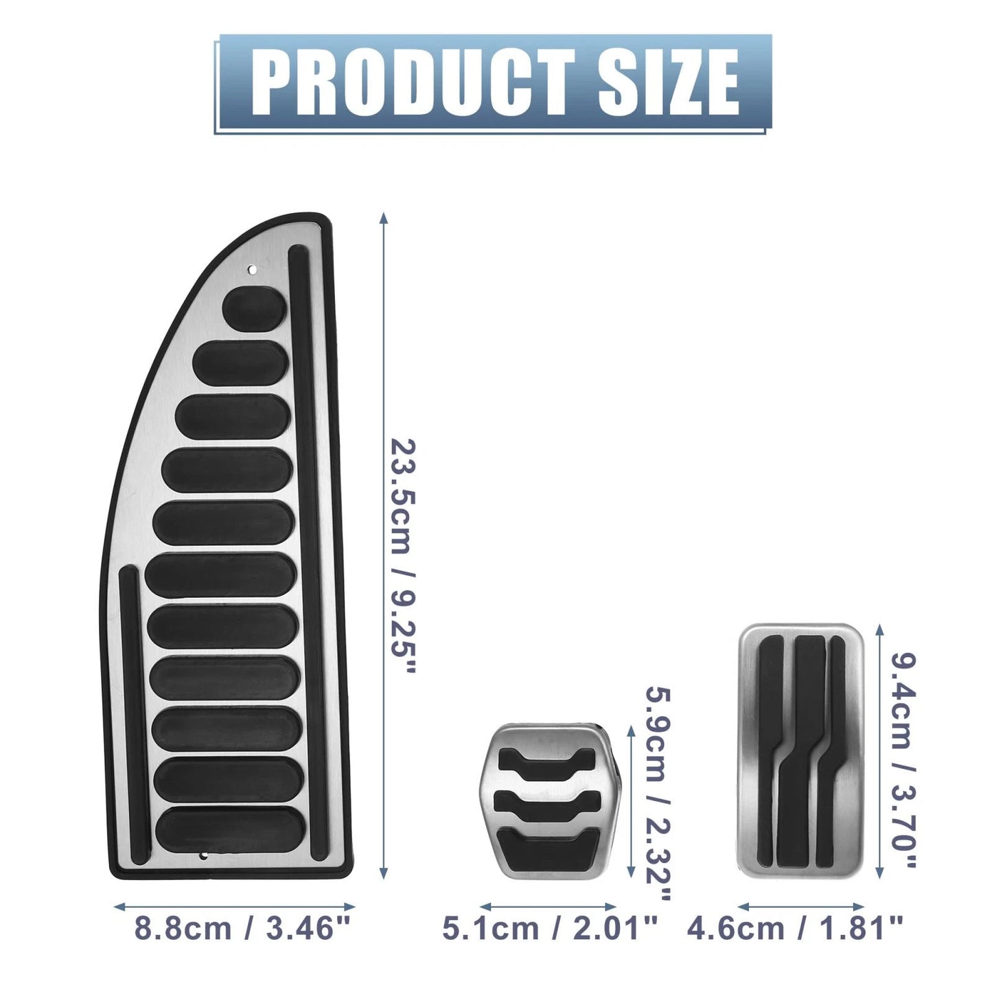 Anti-Slip Clutch Brake Gas Accelerator Pedal Cover Kit for Ford