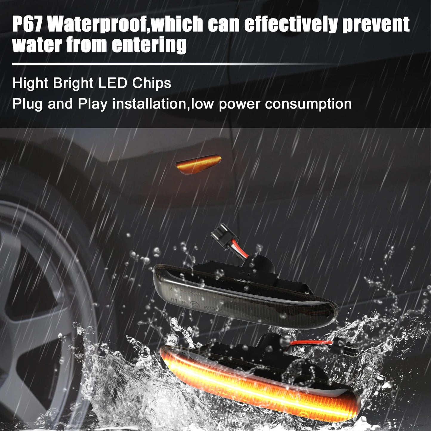 Sequentia Smoked LED Side Marker Lights for BMW E46 (2001-2006)