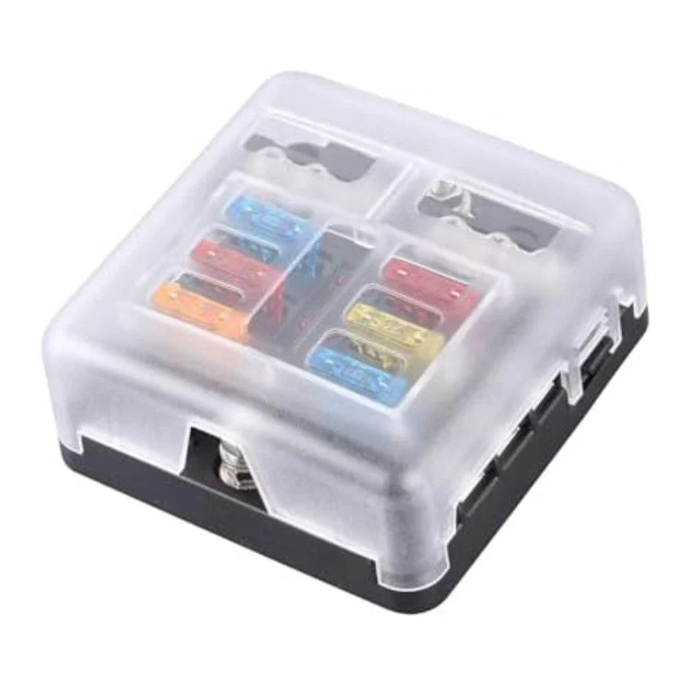 12V Six Position Fuse Holder for Cars/RV/Boats with LED Indicator