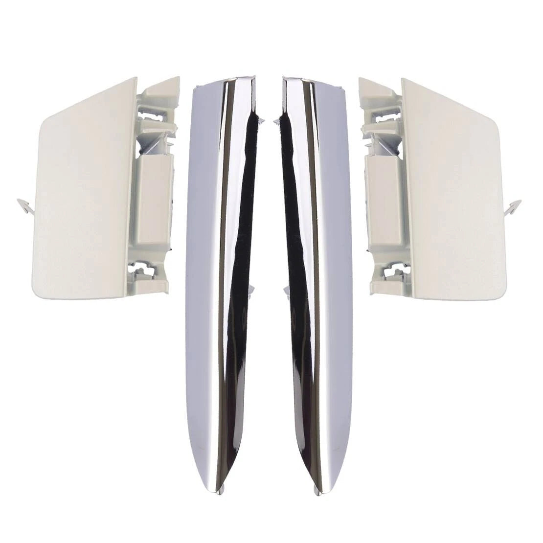 L & R Front Tow Hook Covers + Trim Strips for Lexus RX350 RX450h (2012-2015)