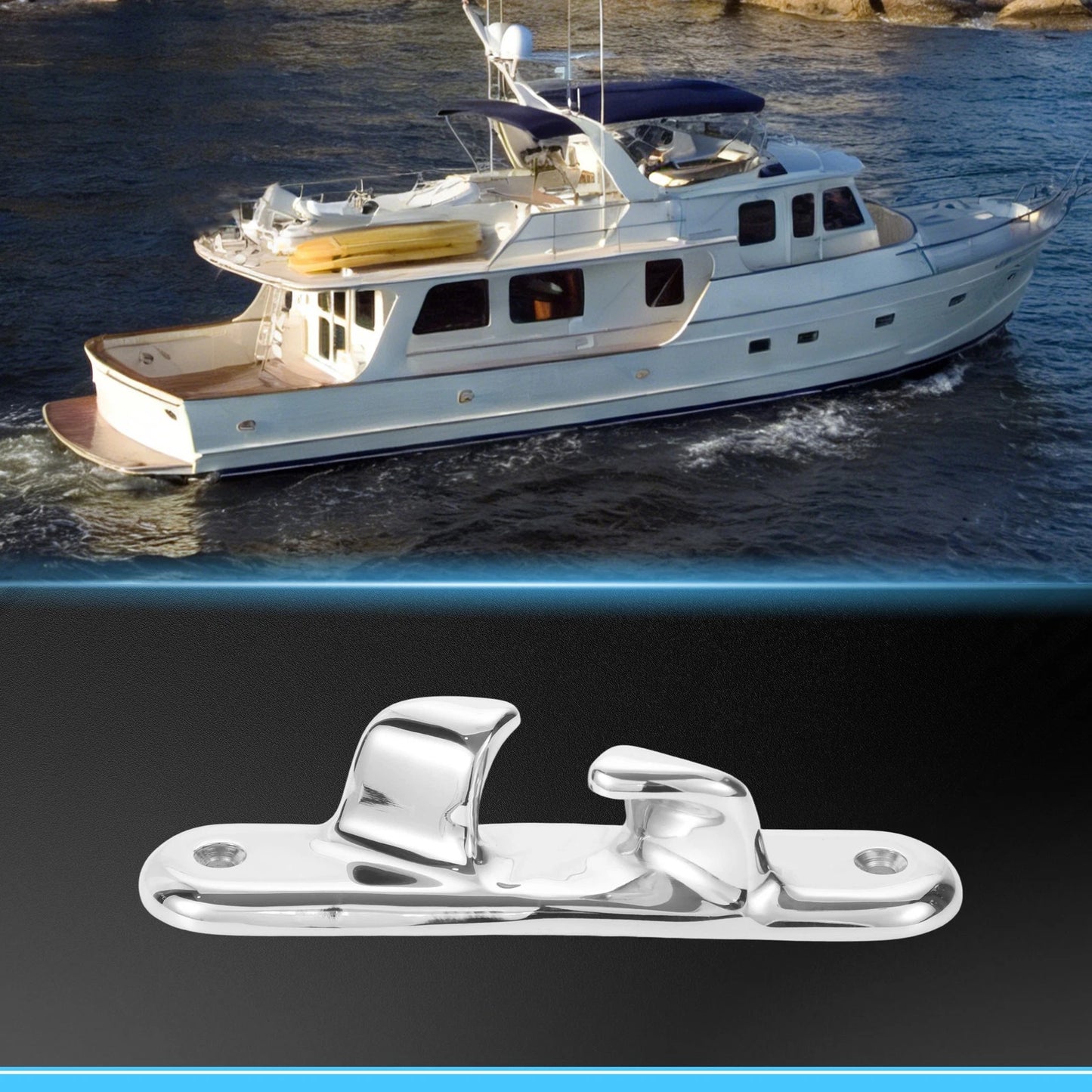 Boat Bow Chock / 155 mm / Marine Stainless 316 Boat Cleats Right Side