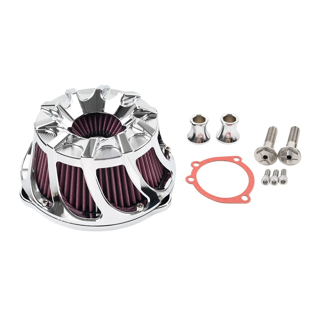 Chrome Air Cleaner Intake Filter Kit for Harley Sportster XL883 XL1200 (1991+)