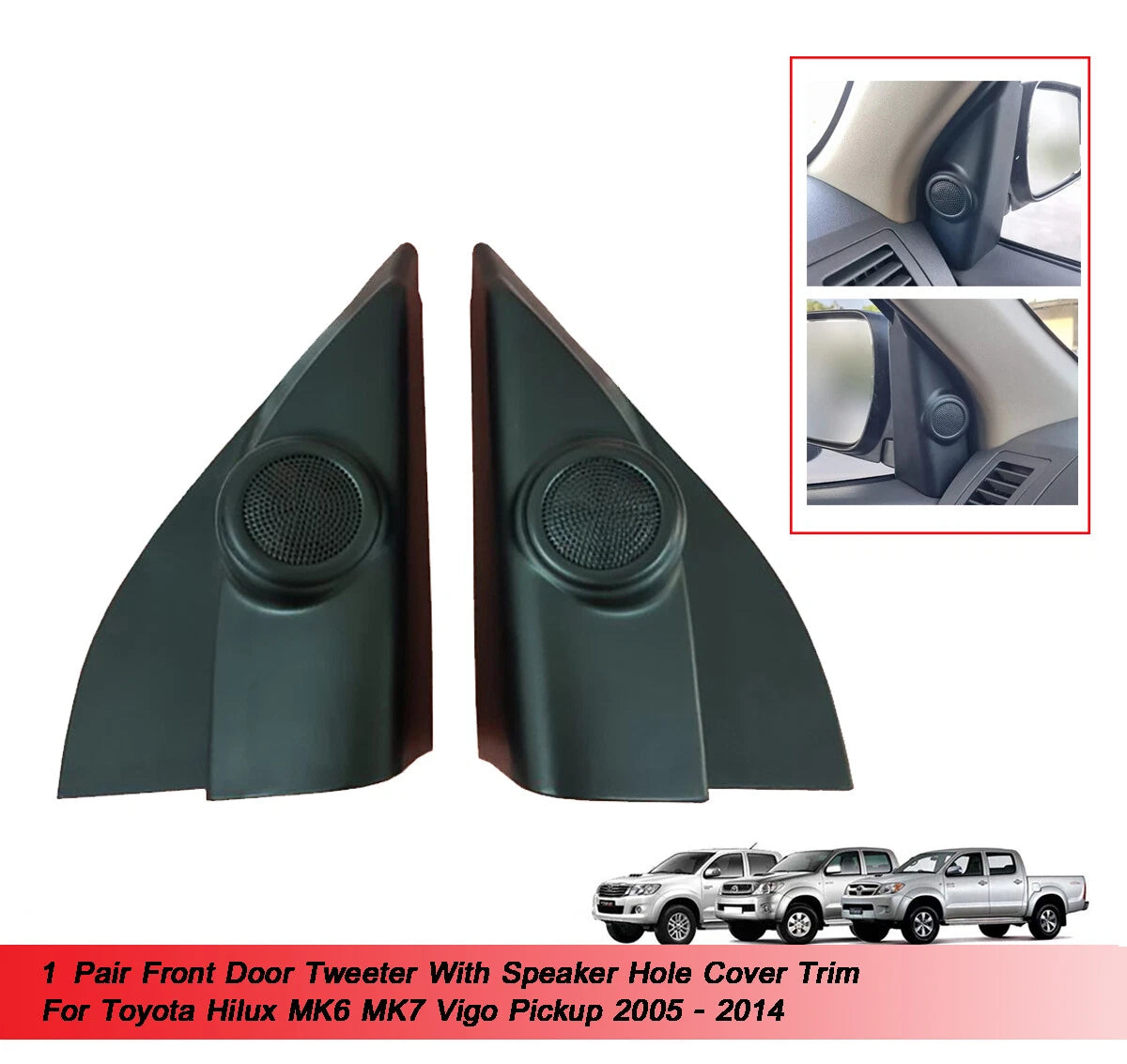 Tweeter Speaker Hole Cover for Toyota Hilux (2005-2014)