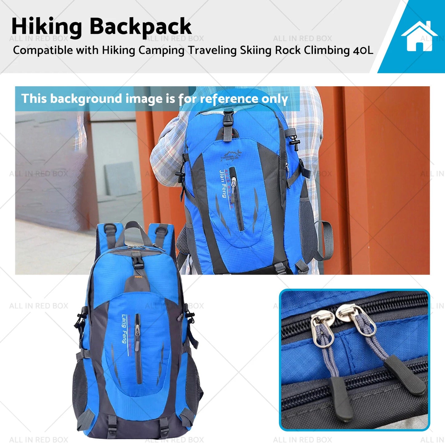40L Hiking Backpack for Camping, Skiing, Traveling, Rock Climbing