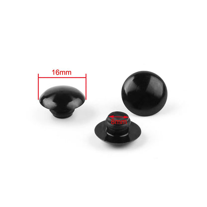 10 x M10 Black Protective Caps for Motorcycle Screws (AH)
