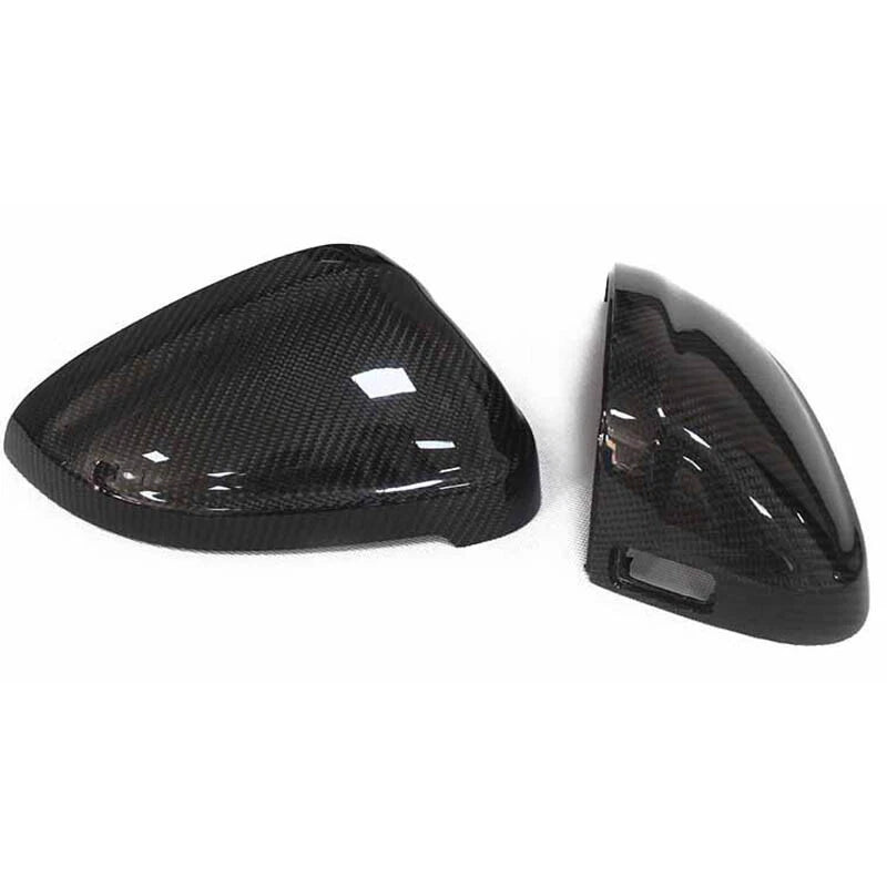 Carbon Fiber Side Mirror Cover Caps Replace for Audi A4 B9 17-23 w/ Lane Assist