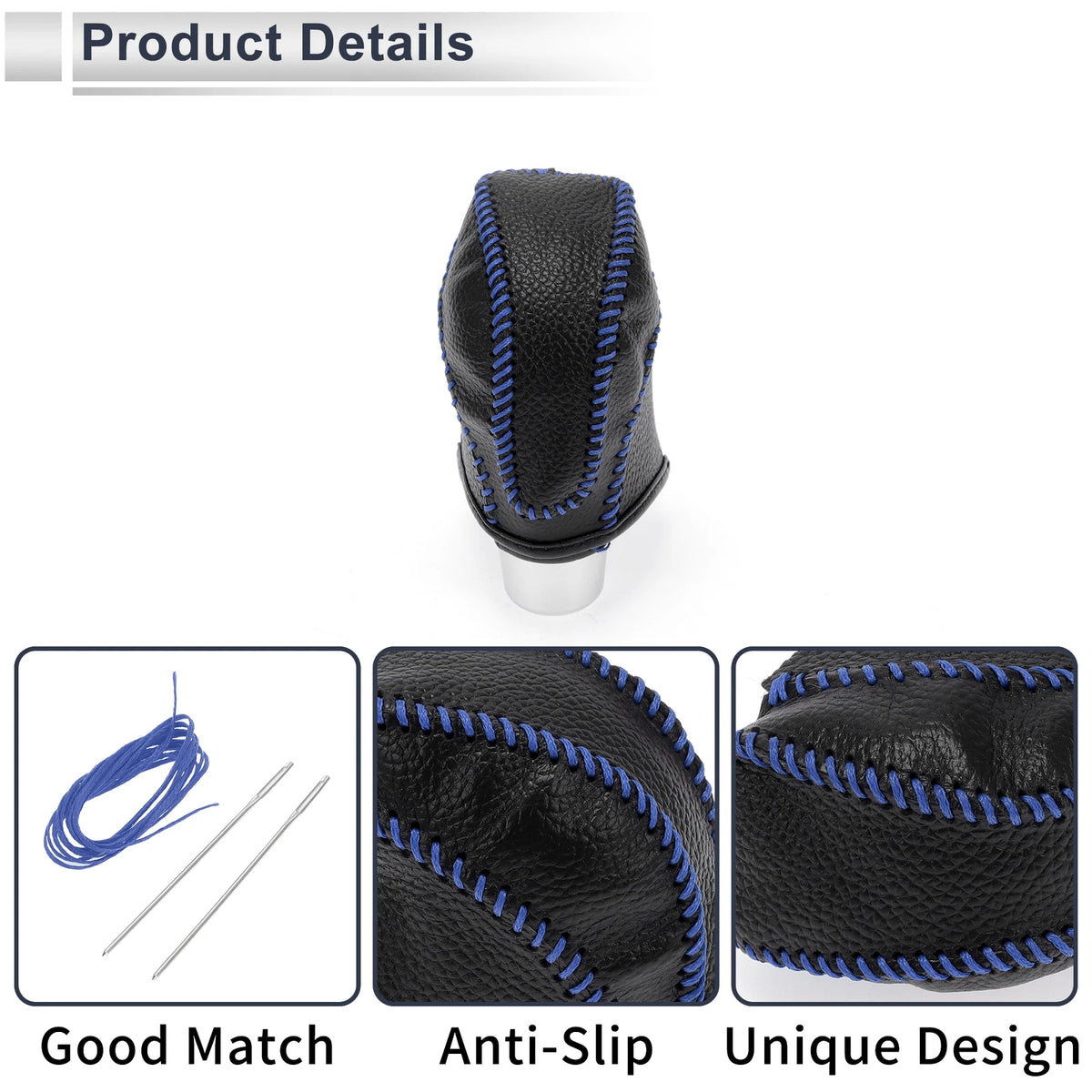 Car Gear Shift Knob Cover for Subaru Impreza (2017-2023) Pebbled Black Blue