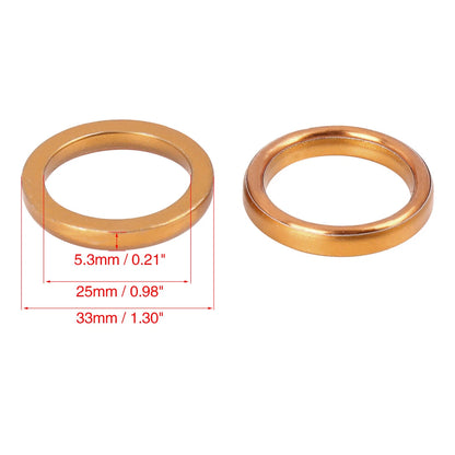 2 x 25mm ID 33mm OD Motorcycle Exhaust Muffler Pipe Gasket for Jiangling JH70