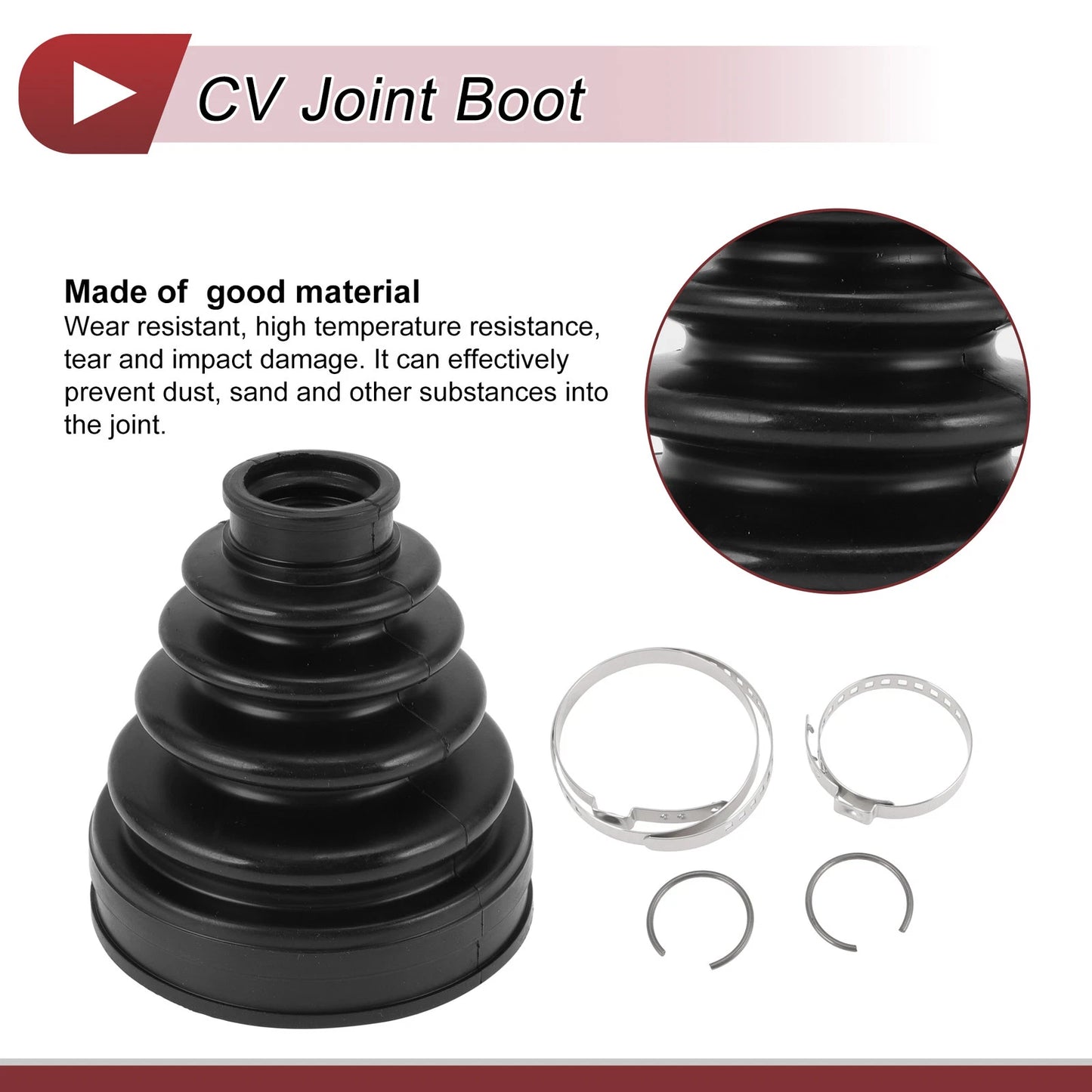 Inner CV Joint Boot Kit w/ Clamps for Toyota Highlander (2008-2013)