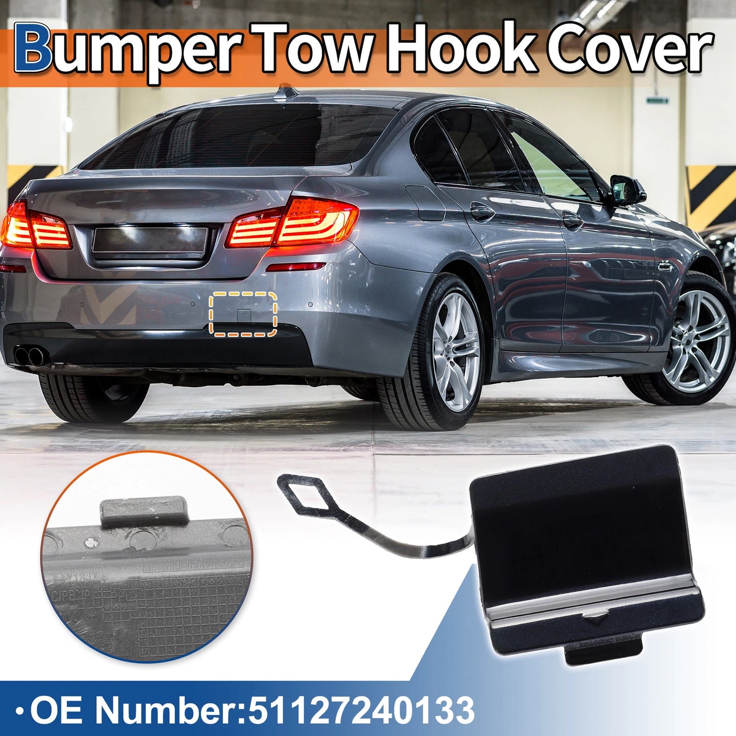 Rear Tow Hook Cover for BMW 5 Series F10 (2011-2017) - Jewelry Blue