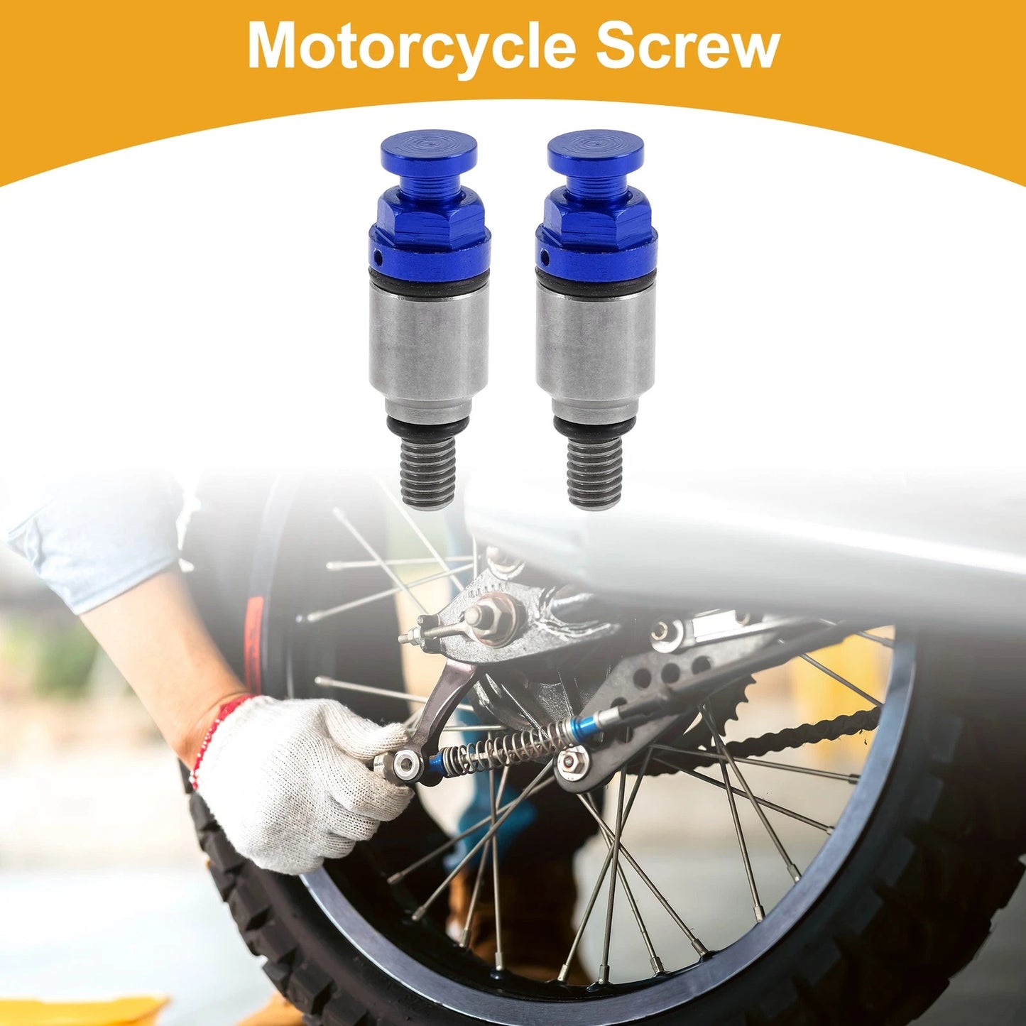 Screw M5x0.8 Fork Air Bleeder Valve Metal Blue 2 x Pcs for Motorcycle