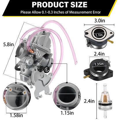 Carburetor for Yamaha TTR230 2005-2025 w/ Intake Boot