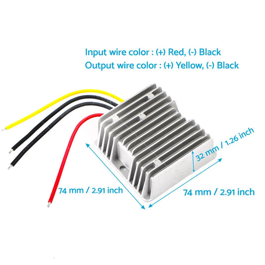 12V to 13.8V 18A DC/DC Power Supply Converter for Waterproof Applications