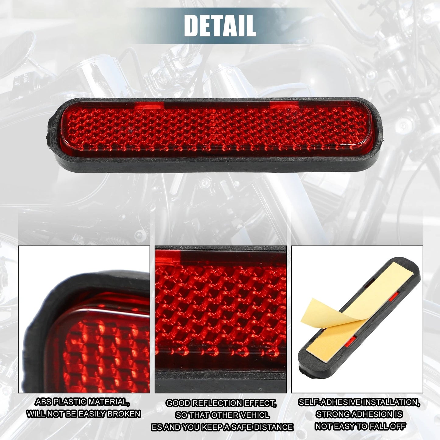 Reflector Self-Adhesive for Motorcycle Safety Spoke Reflective Red