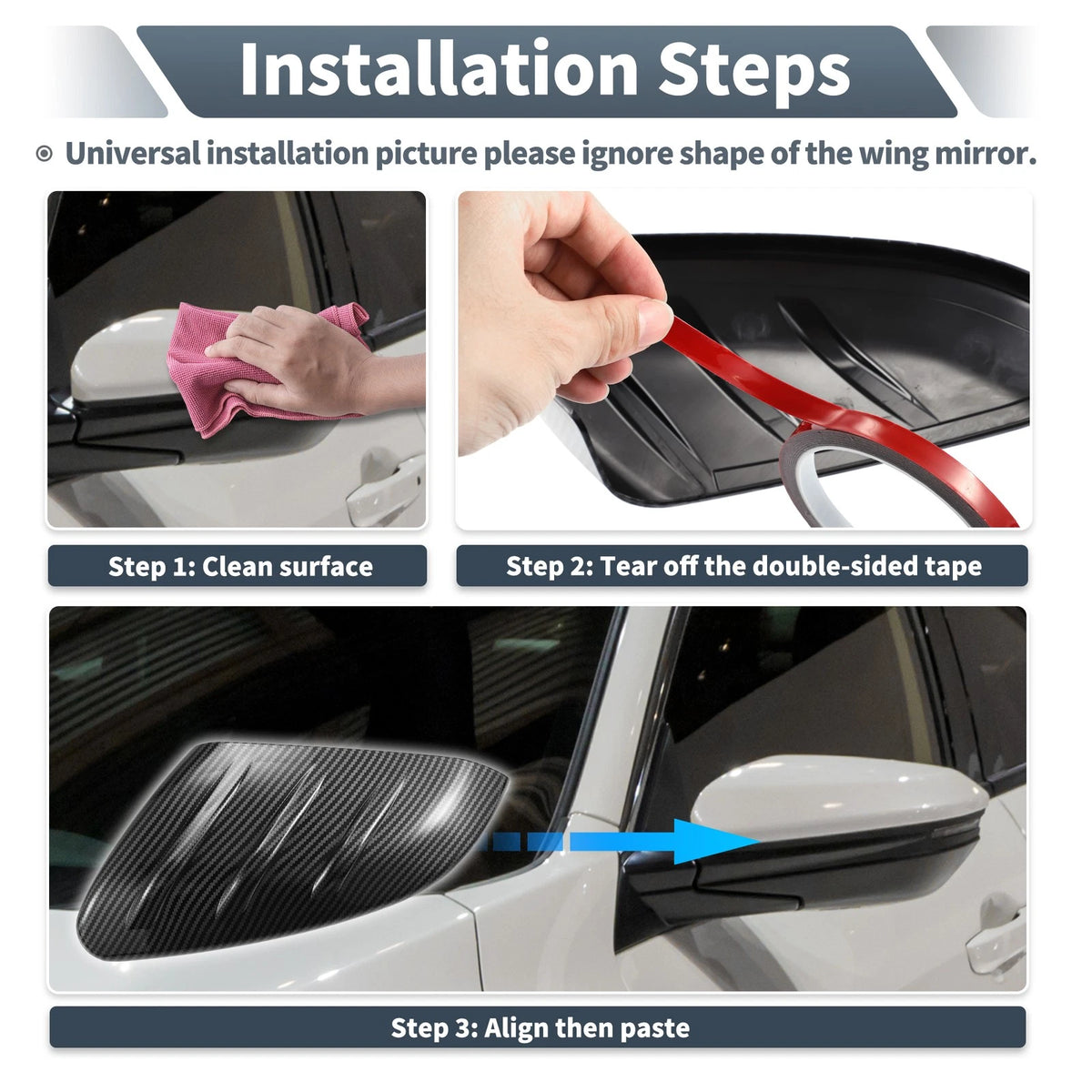 Rearview Mirror Cover Overlay Carbon Fiber for Lexus RX330 (2004-2006)
