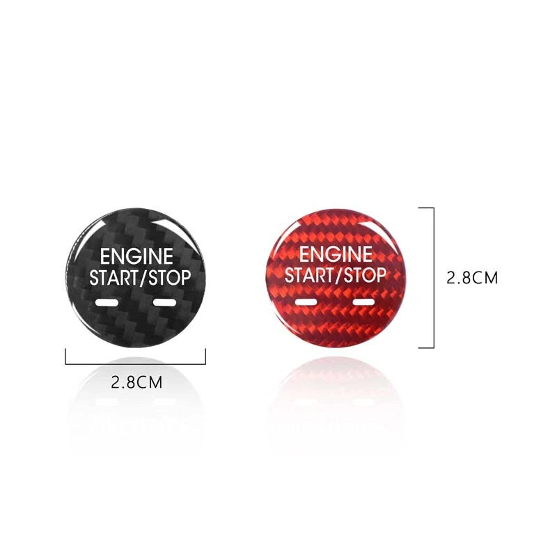Black Carbon Fiber Engine Start Buttons Cover Cap Trim Fit For Cadillac XTS CT6