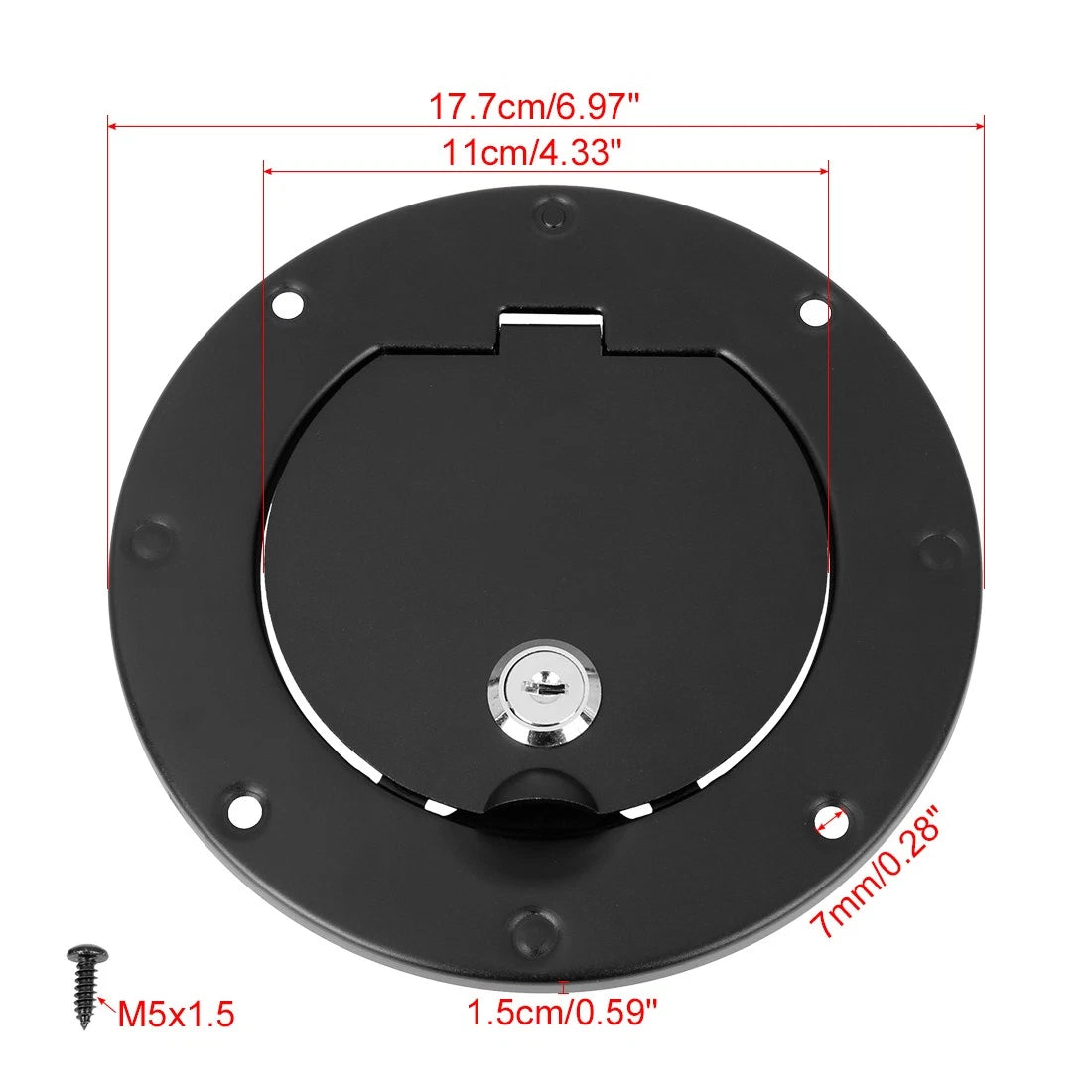 Black Locking Gas Cap Fuel Filler Door Cover for Jeep Wrangler (1997-2006)