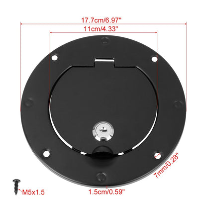 Black Locking Gas Cap Fuel Filler Door Cover for Jeep Wrangler (1997-2006)