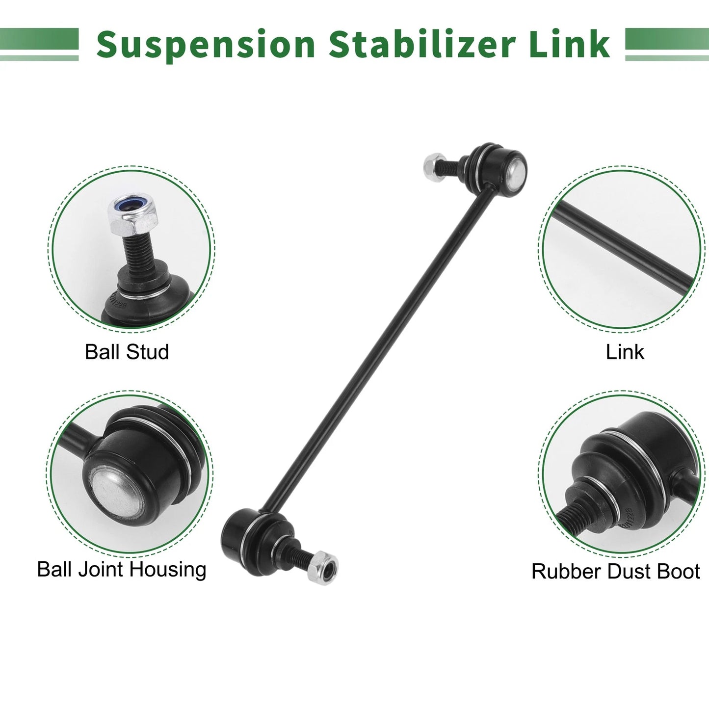 6pcs Front Suspension Kit Outer Tie Rod Ends & Sway Bar Links for Mazda Tribute