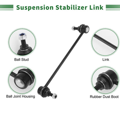6pcs Front Suspension Kit Outer Tie Rod Ends & Sway Bar Links for Mazda Tribute