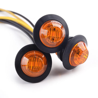 3/4" Amber Round LED Side Marker Lights () for Car Truck Trailer