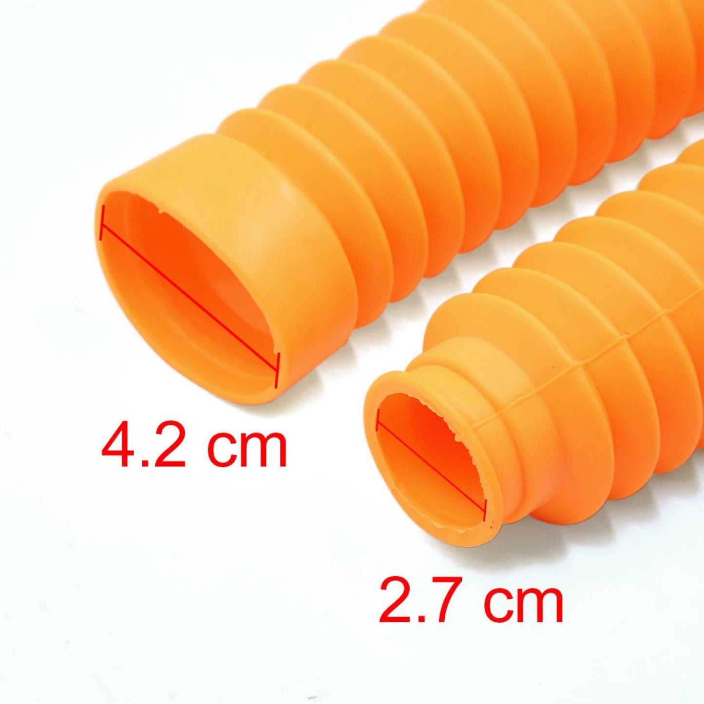 2 x 21cm Orange Rubber Motorcycle Shock Absorber Dust Cover for Honda CG125