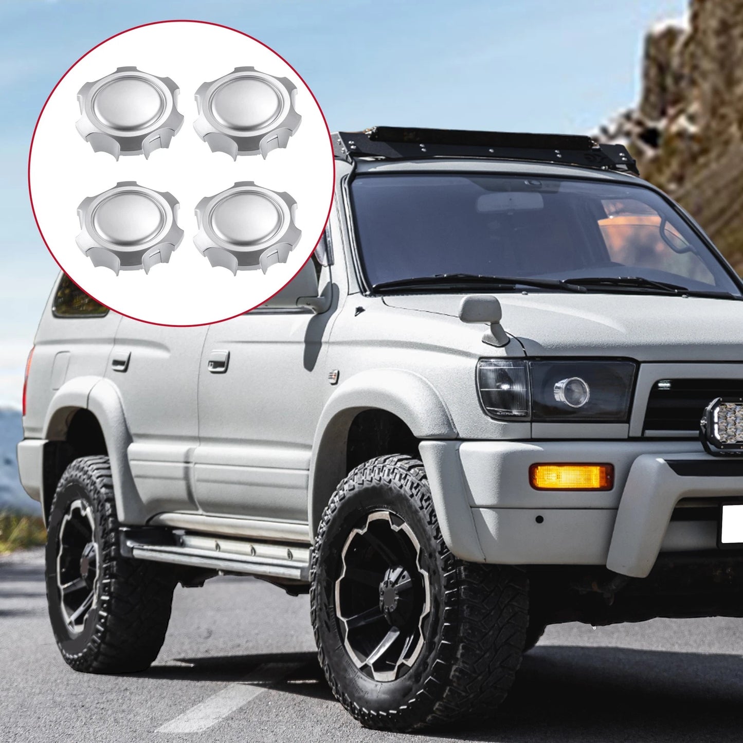 4 Pcs Wheel Hub Center Caps for Toyota 4Runner (1996-2002)