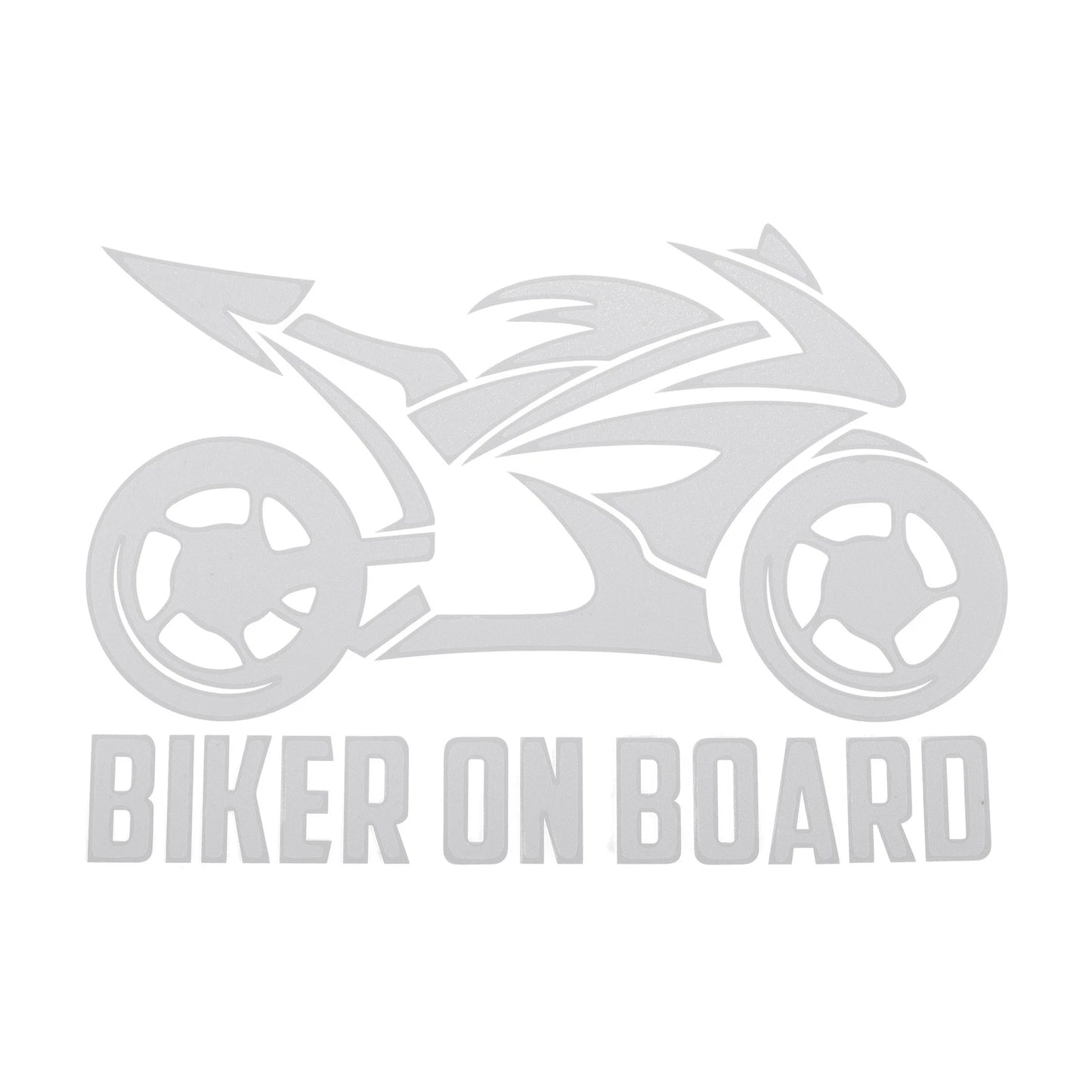 Reflective Bumper Decal Silvery White Square Hollow Motorcycle Pattern