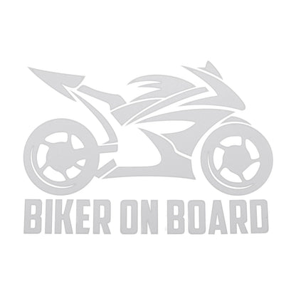 Reflective Bumper Decal Silvery White Square Hollow Motorcycle Pattern