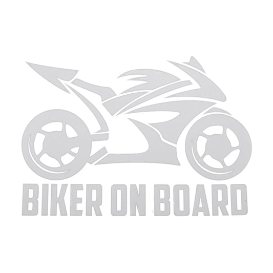 Reflective Bumper Decal Silvery White Square Hollow Motorcycle Pattern