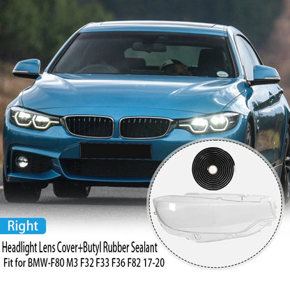 Right Headlight Lens Cover w/ Sealant Clear for BMW F32 F33 F36 F80 M3 (2017-2020)