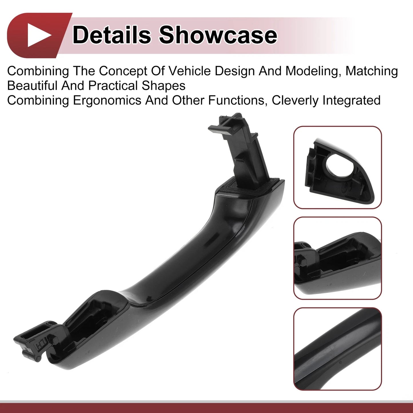 Car Door Handle Grip for Hyundai Elantra Sedan Front Left (2010-2015) Black
