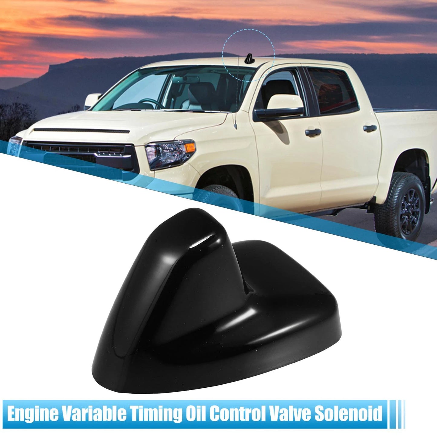 Shark Fin Antenna Roof Cover Trim Black for Toyota Tundra (2014-2021)