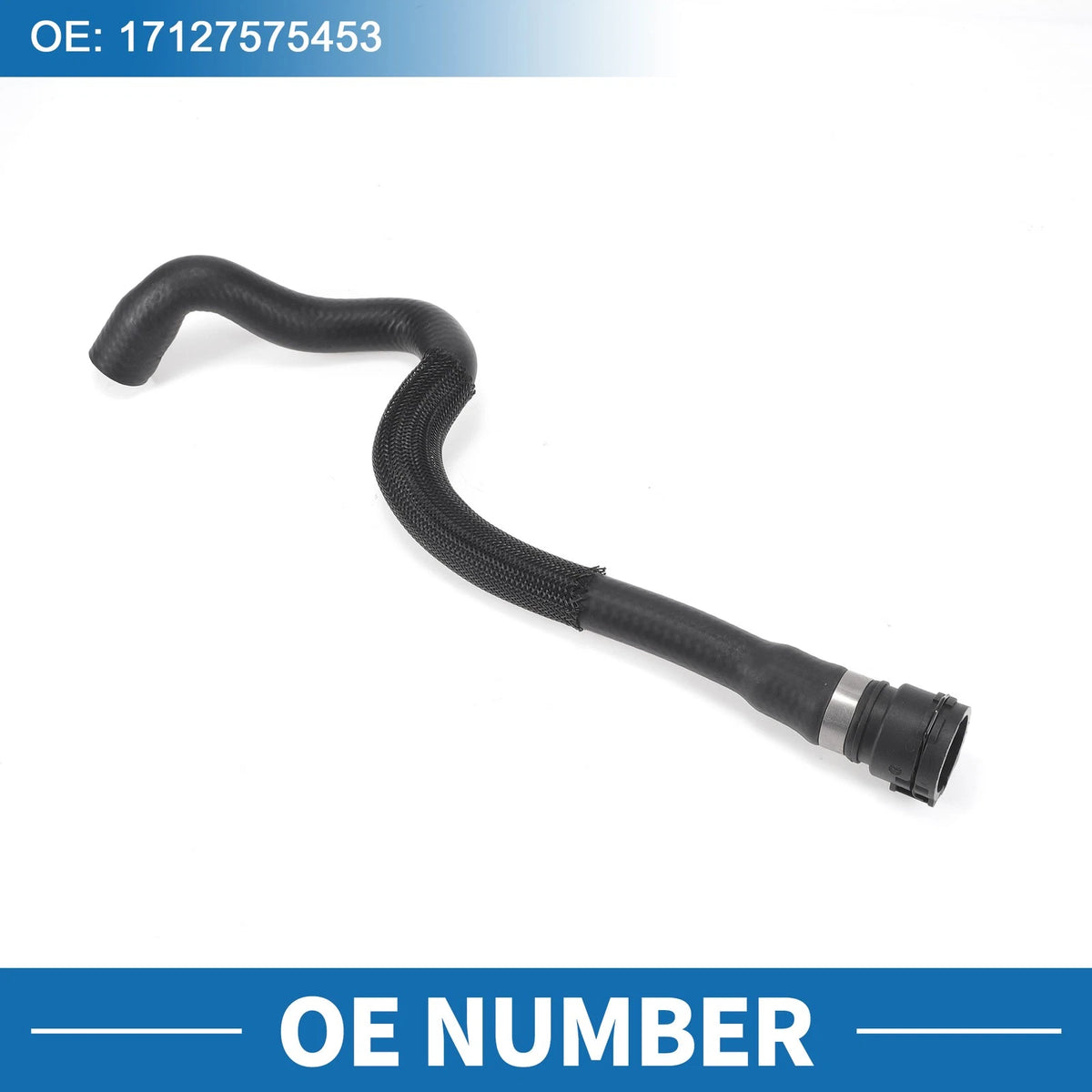 Engine Radiator Hose 4.4L for BMW 550i Rubber Black 1Pc (2011-2013)