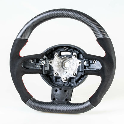 Flat Bottom Matte Carbon Suede Steering Wheel for Mini R55 R56 R57 R58 R60 R61 (2006-2019)