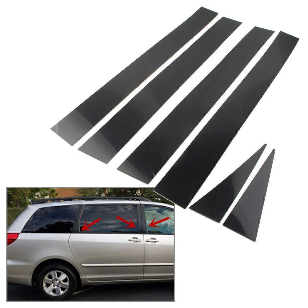6 x Black Door Trim Cover Kit for Toyota Sienna (2004-2010)