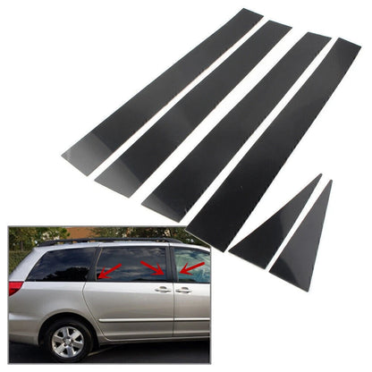 6 x Black Door Trim Cover Kit for Toyota Sienna (2004-2010)