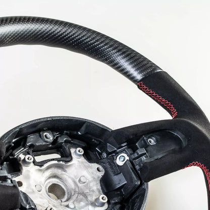 Flat Bottom Matte Carbon Suede Steering Wheel for Mini R55 R56 R57 R58 R60 R61 (2006-2019)