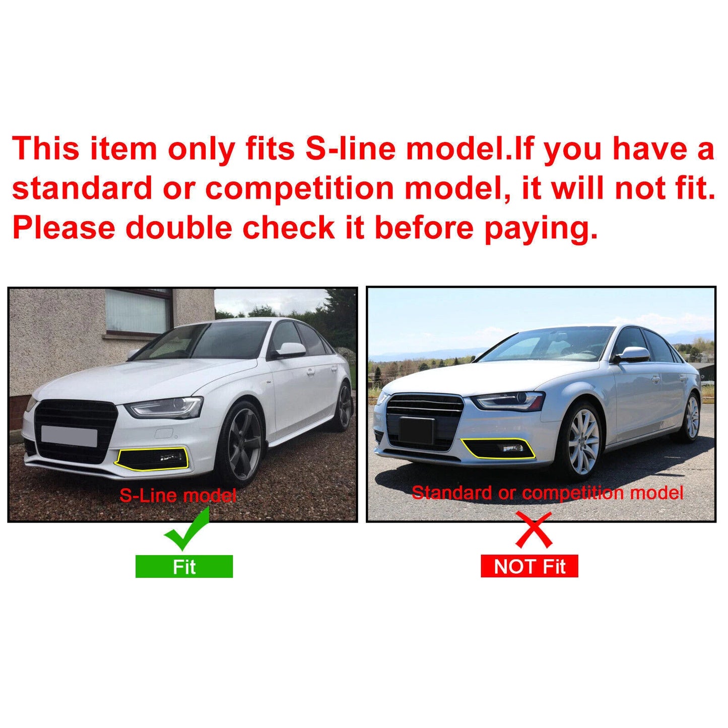 RS4 Style Honeycomb Mesh Fog Light Grille Cover for Audi A4 B8 (2009-2012)