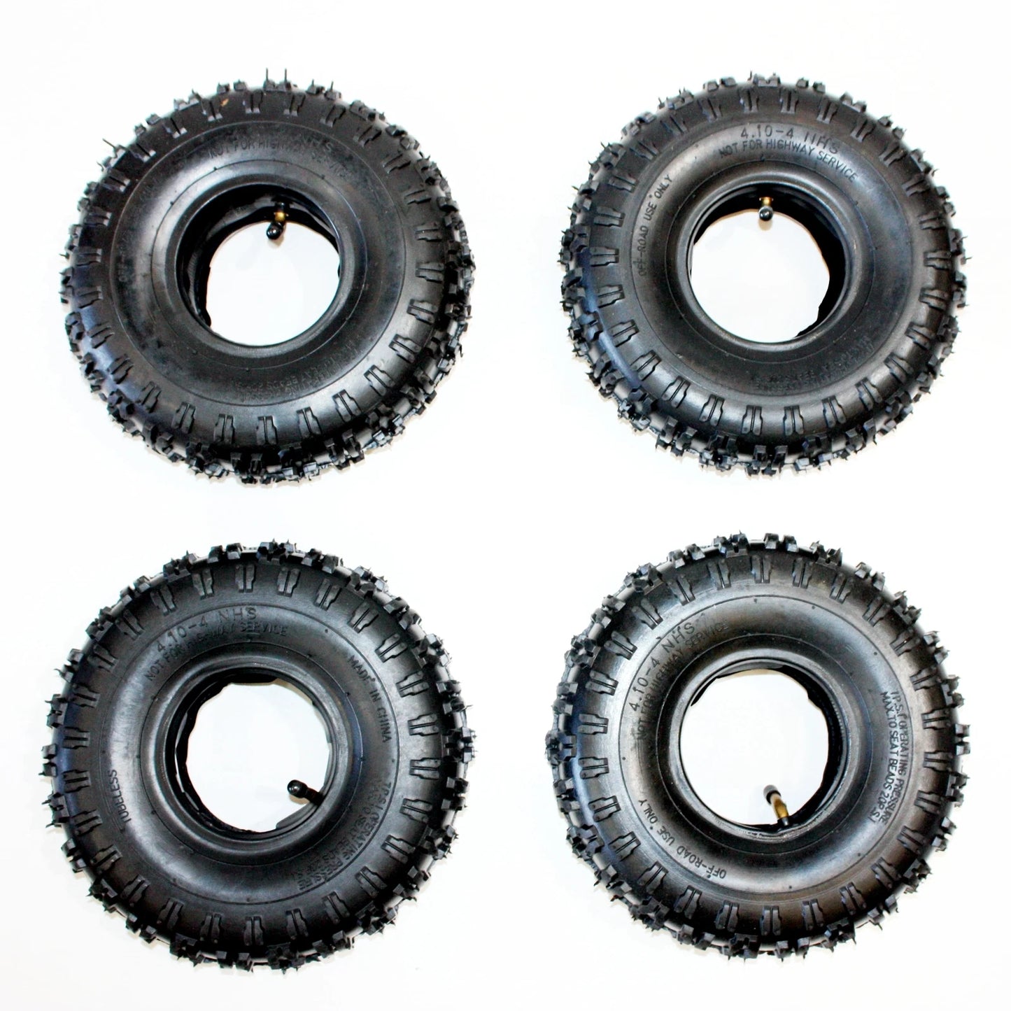 4 x 2-Ply 3.50/4.10-4 Tires + Tubes for 49cc Mini Quad Dirt Bike ATV