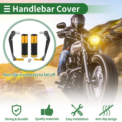 Hand Grips Cover for Motorcycle Diamond Pattern Gold Tone