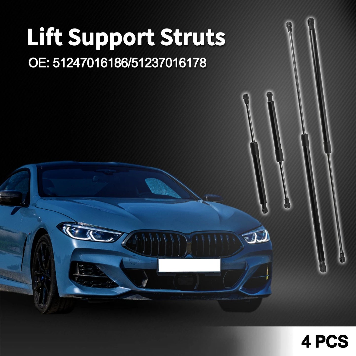 Hood & Tailgate Lift Supports Struts 2 x for BMW Z4 (2003-2008)