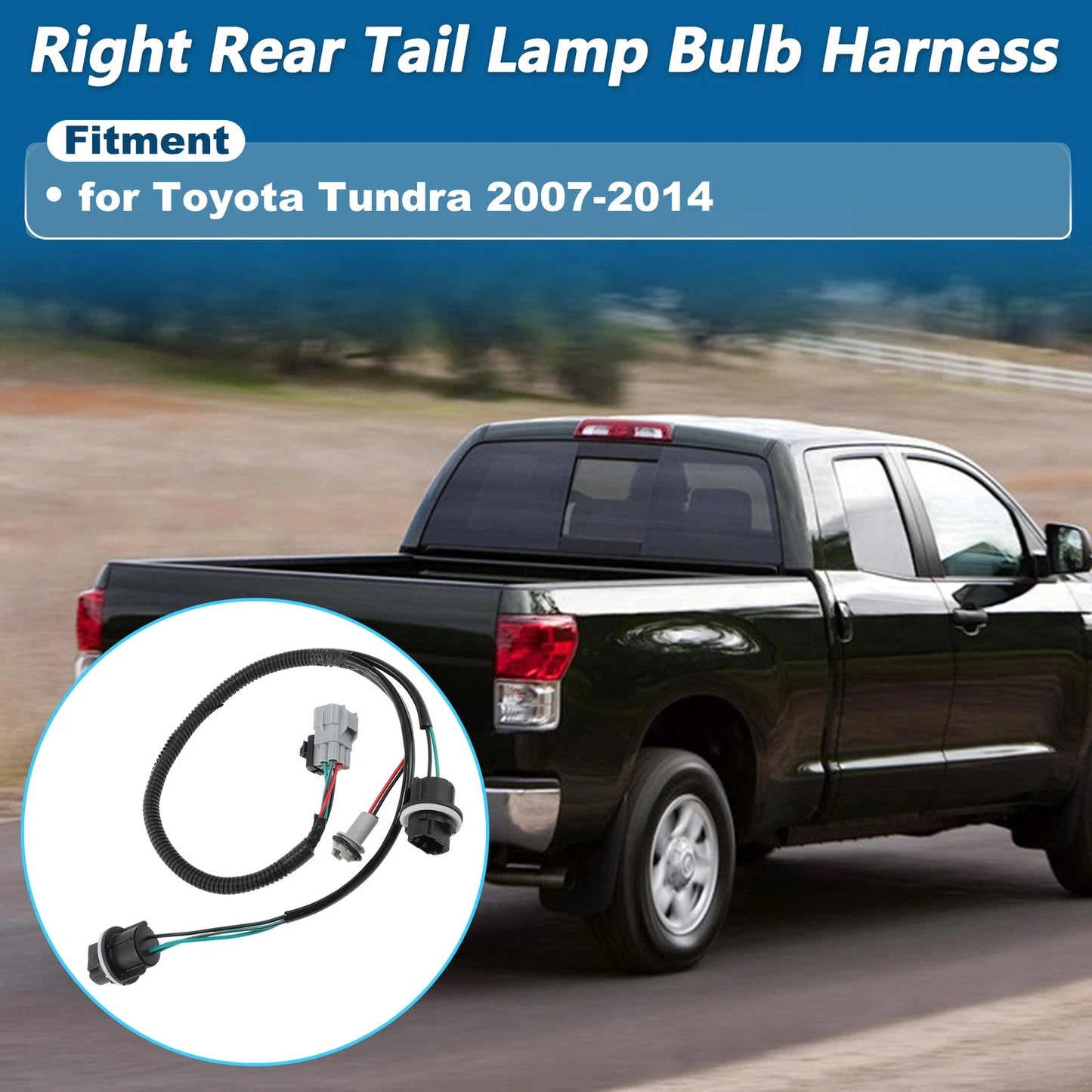 Right Tail Light Socket Wiring Harness for Toyota Tundra (2007–2014)