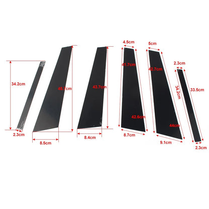 6 x Car Door Window Column BC Pillar Post Trim for BMW 5 Series (2011-2017)